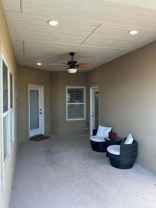 view of patio / terrace featuring ceiling fan