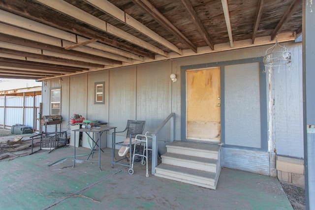 view of patio featuring entry steps