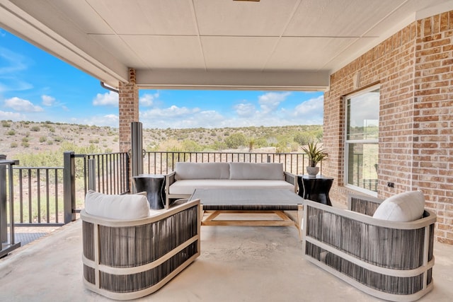 131 High Lonesome Dr, Alpine, TX 79830 - view of patio featuring outdoor lounge area and a balcony