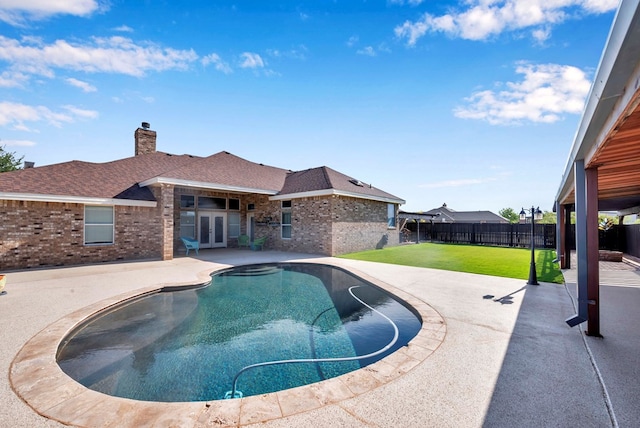 10104 E County Rd 103, Midland, TX 79706 - view of pool featuring french doors and a patio