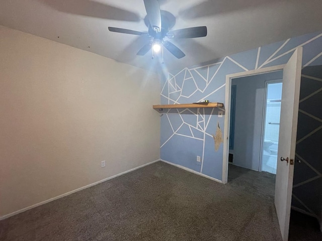 4705 Ric Dr, Midland, TX 79703 - carpeted empty room featuring a ceiling fan and baseboards