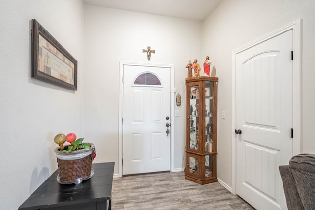 entryway with light wood-type flooring