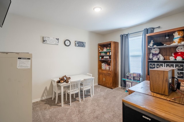 view of carpeted office space