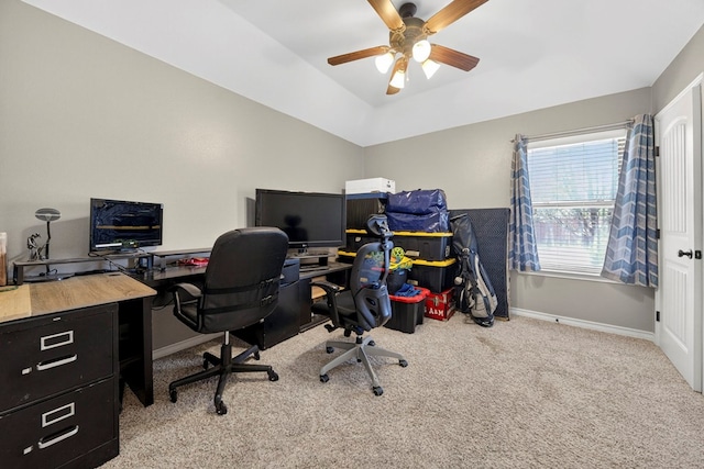 5712 Carmel Ct, Midland, TX 79707 - office area featuring carpet flooring and a ceiling fan