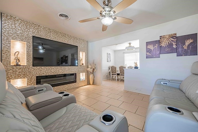 view of tiled living room