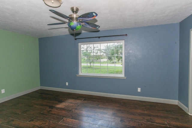 207 W Robinson Rd, Big Spring, TX 79720 - unfurnished room featuring wood-type flooring, a ceiling fan, and a textured ceiling