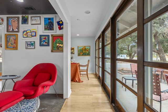 interior space with french doors and visible vents