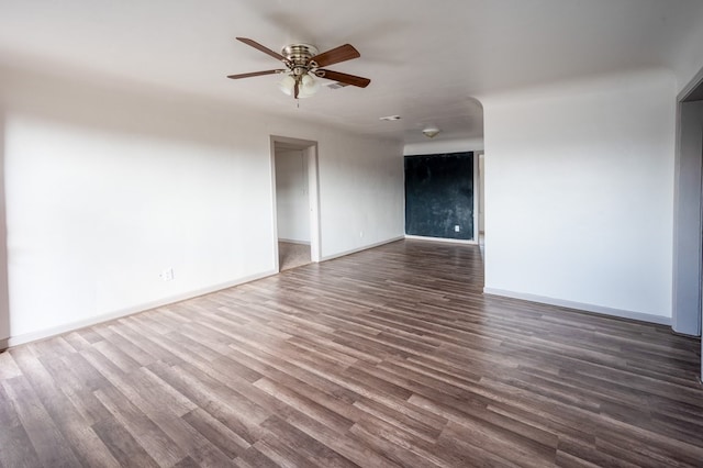 3114 Thomas Ave, Midland, TX 79701 - spare room featuring ceiling fan and dark wood-style floors