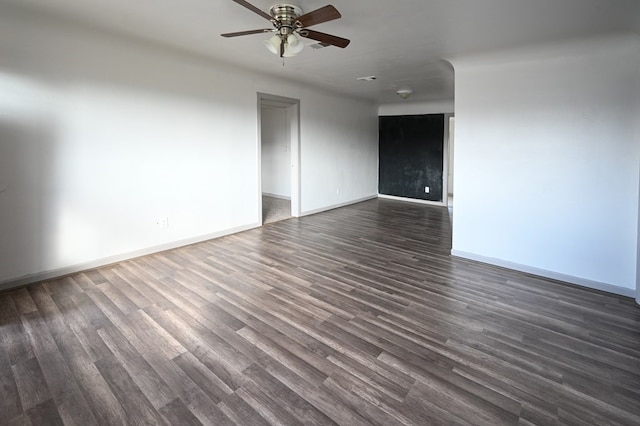 3114 Thomas Ave, Midland, TX 79701 - spare room with ceiling fan and dark wood-style flooring
