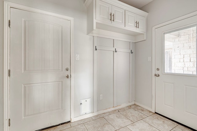 mudroom with baseboards