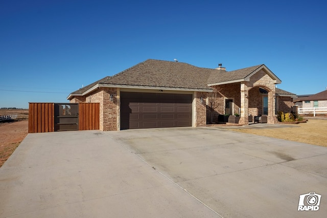 view of front facade featuring a garage