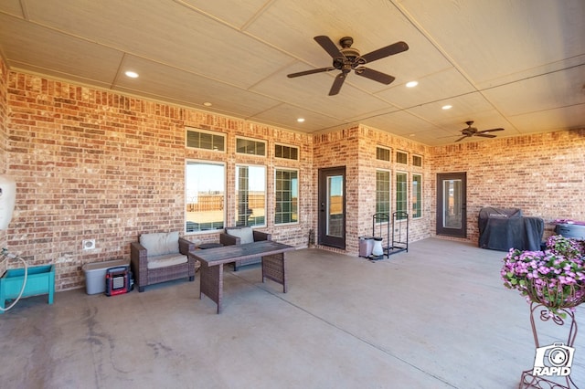 view of patio with grilling area