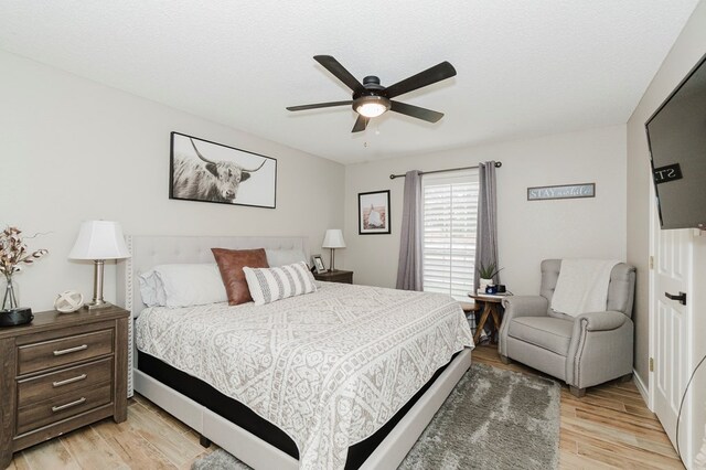 1906 Hereford Blvd, Midland, TX 79707 - bedroom with light wood-style floors and ceiling fan
