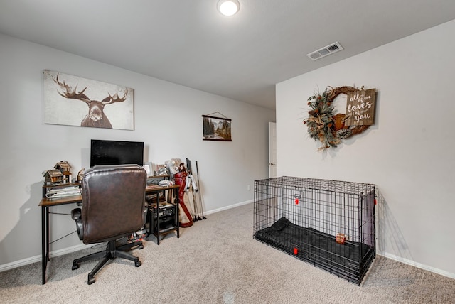 view of carpeted office