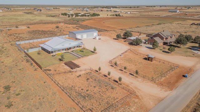 aerial view with a rural view