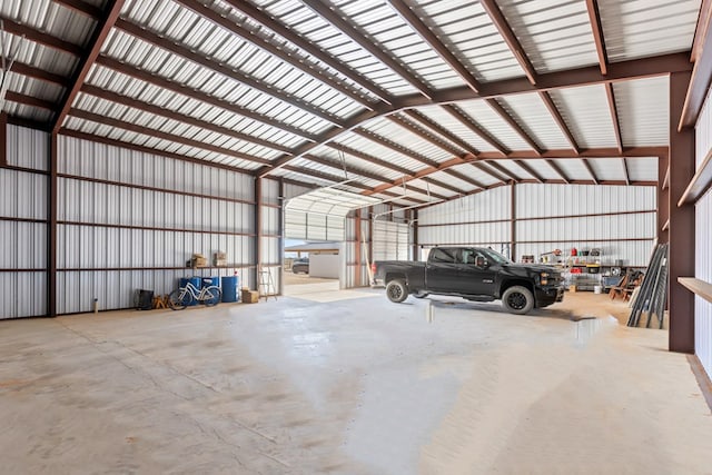 garage with a carport