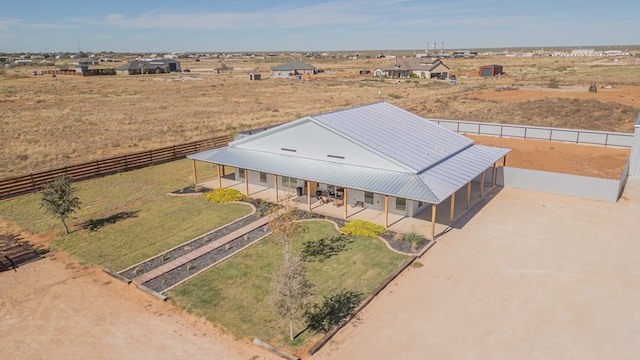 aerial view with a rural view