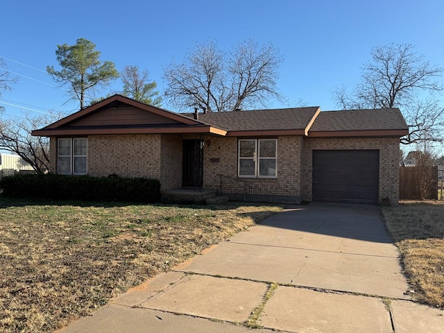 single story home with a garage