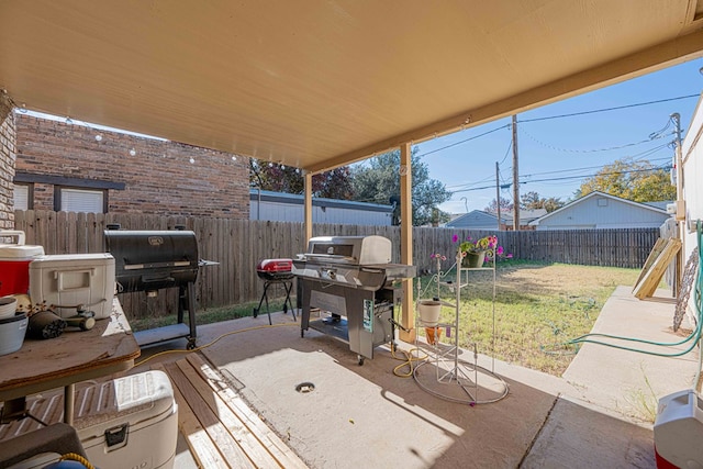 view of patio featuring area for grilling