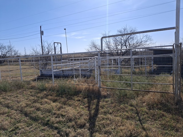 view of yard featuring an exterior structure and an outdoor structure