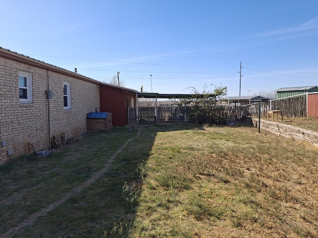 view of yard featuring fence