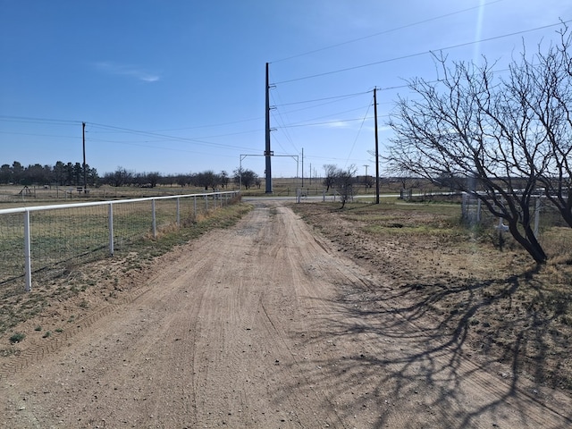 view of street featuring a rural view