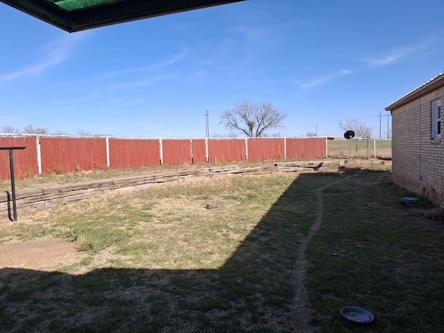 view of yard with fence