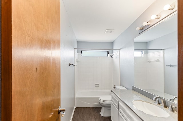 3400 Dentcrest Dr, Midland, TX 79707 - bathroom with vanity, wood finished floors, and bathing tub / shower combination