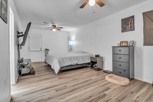 2108 Cecilia, Big Spring, TX 79720 - bedroom featuring light wood-style floors and a ceiling fan
