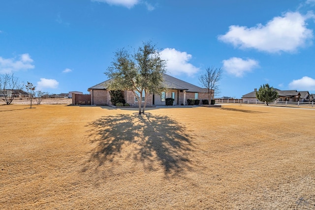 view of front of home with a front yard