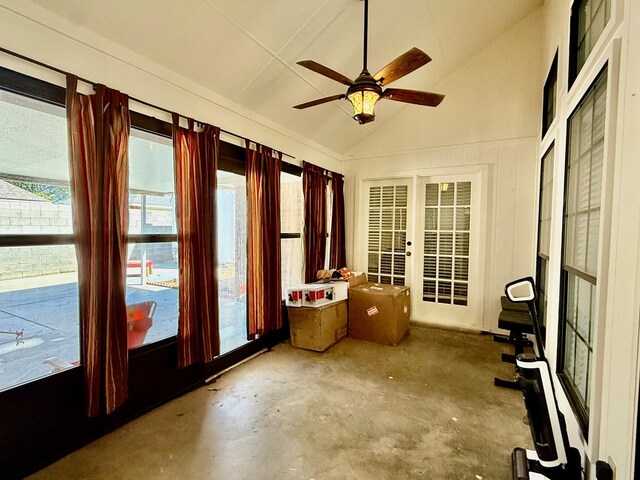 3612 Oakridge Dr, Midland, TX 79707 - sunroom / solarium featuring french doors and lofted ceiling