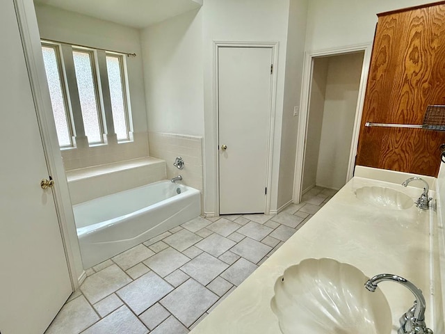 3612 Oakridge Dr, Midland, TX 79707 - full bathroom with a garden tub and double vanity