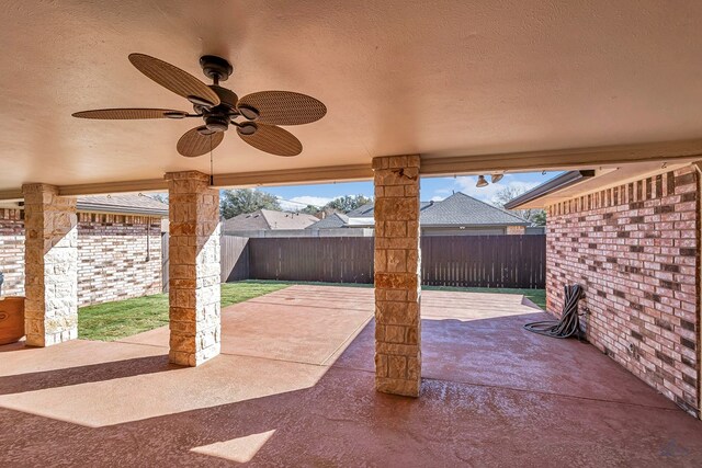 view of patio with ceiling fan