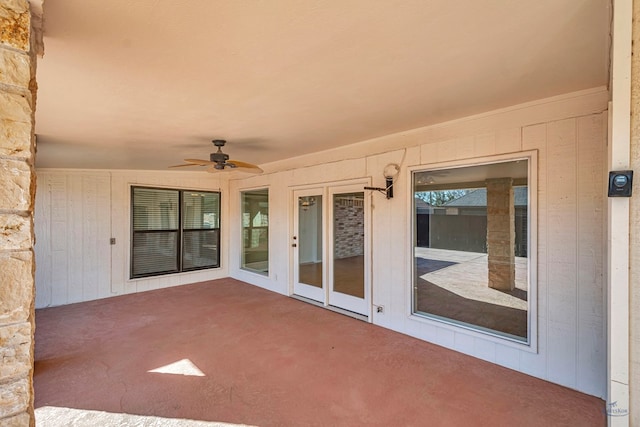 view of patio / terrace featuring ceiling fan