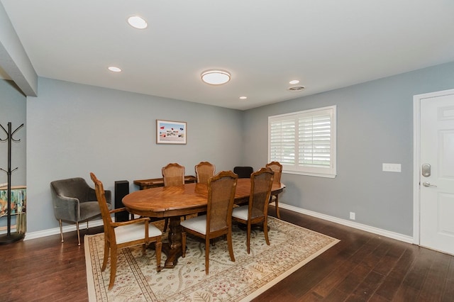 3300 Cambridge St, Odessa, TX 79761 - dining area featuring dark wood-style flooring and recessed lighting