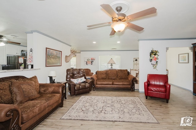 3228 W Dengar Ave, Midland, TX 79705 - living area with ceiling fan, light wood finished floors, and recessed lighting