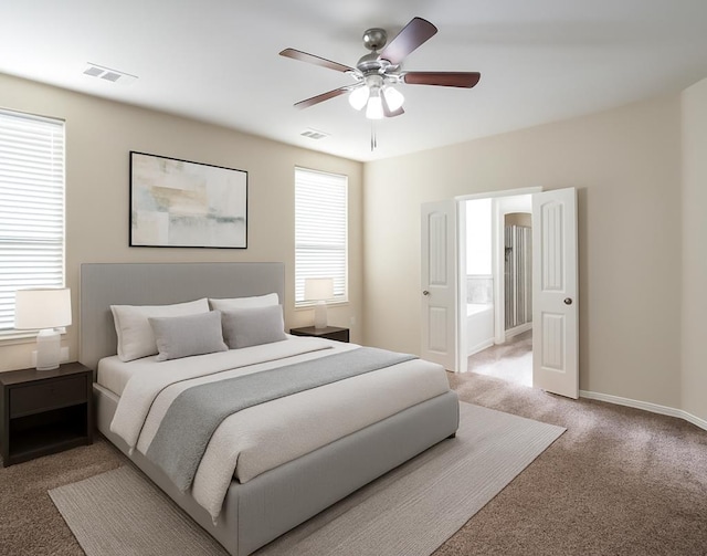 7318 Cross B Rd, Odessa, TX 79765 - carpeted bedroom with a ceiling fan and baseboards