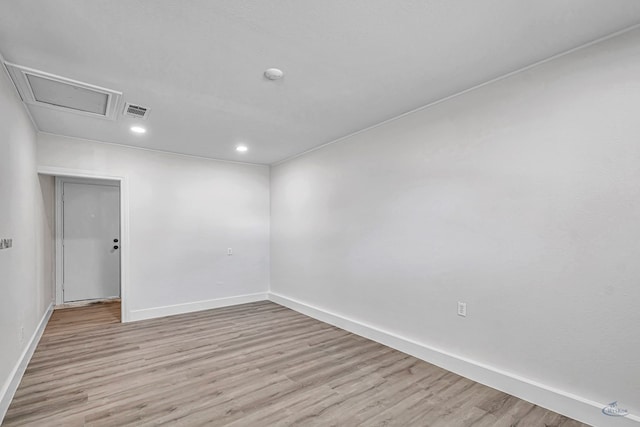 unfurnished room featuring light wood-type flooring