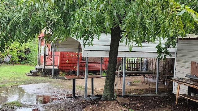 view of yard featuring fence