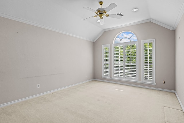 5708 Ridgemont Pl, Midland, TX 79707 - empty room with carpet floors, vaulted ceiling, and ceiling fan