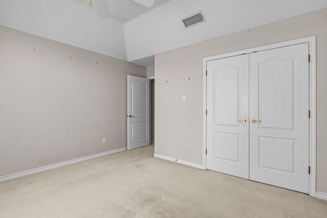 5708 Ridgemont Pl, Midland, TX 79707 - unfurnished bedroom with light colored carpet, a closet, and ceiling fan