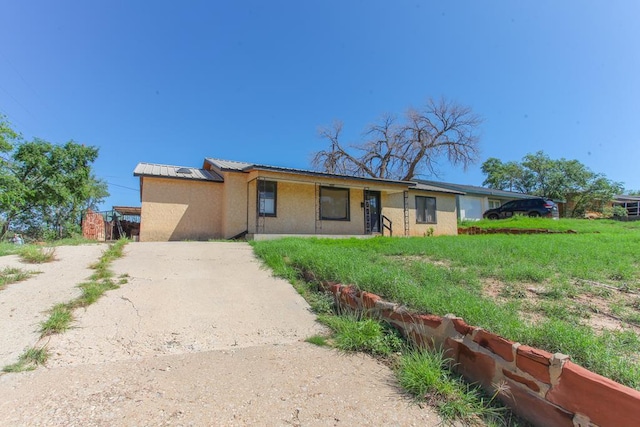 view of single story home