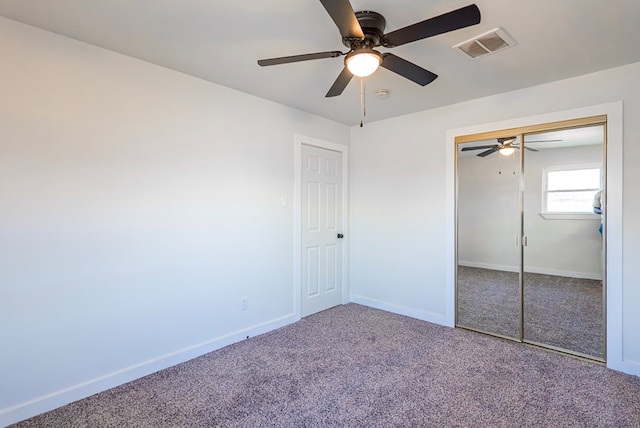 4604 Versailles Dr, Midland, TX 79703 - unfurnished bedroom with carpet, a closet, and a ceiling fan