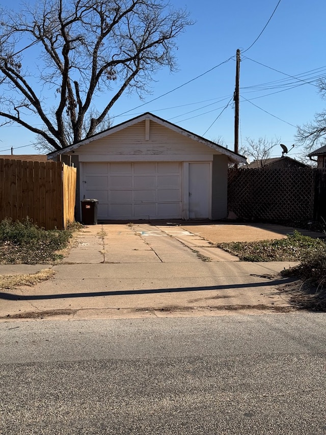 view of garage