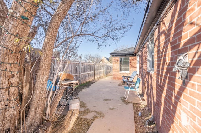 view of patio with a fenced backyard