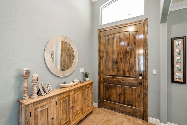 foyer with baseboards