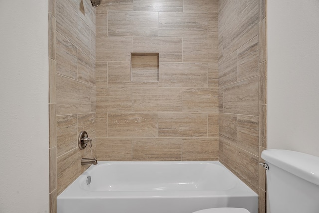 full bathroom with shower / bathing tub combination and toilet