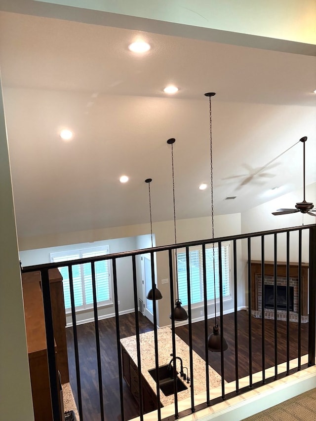 hallway featuring hardwood / wood-style flooring