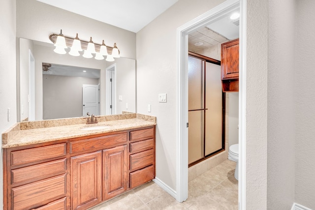 10606 E County Rd 104, Midland, TX 79706 - full bath featuring a stall shower, vanity, and tile patterned floors