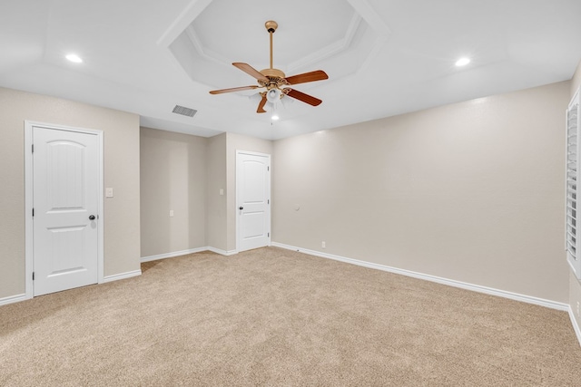 10606 E County Rd 104, Midland, TX 79706 - unfurnished room featuring light colored carpet, a ceiling fan, and recessed lighting
